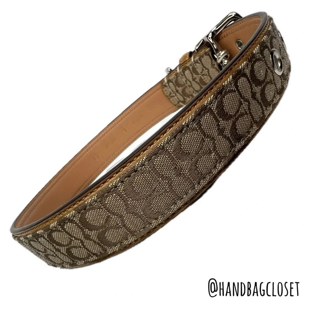 Coach Signature Leather Vintage Light Brown Tan Size Large 17-21” Dog Collar